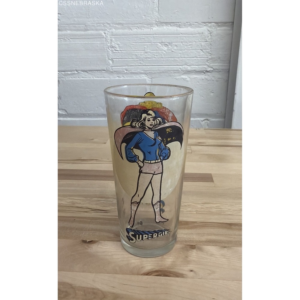 Vintage Supergirl DC Comics Drinking Glass Tumbler National Periodical 1970s